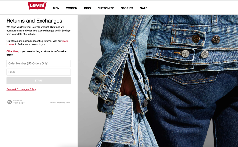 Levi's website online